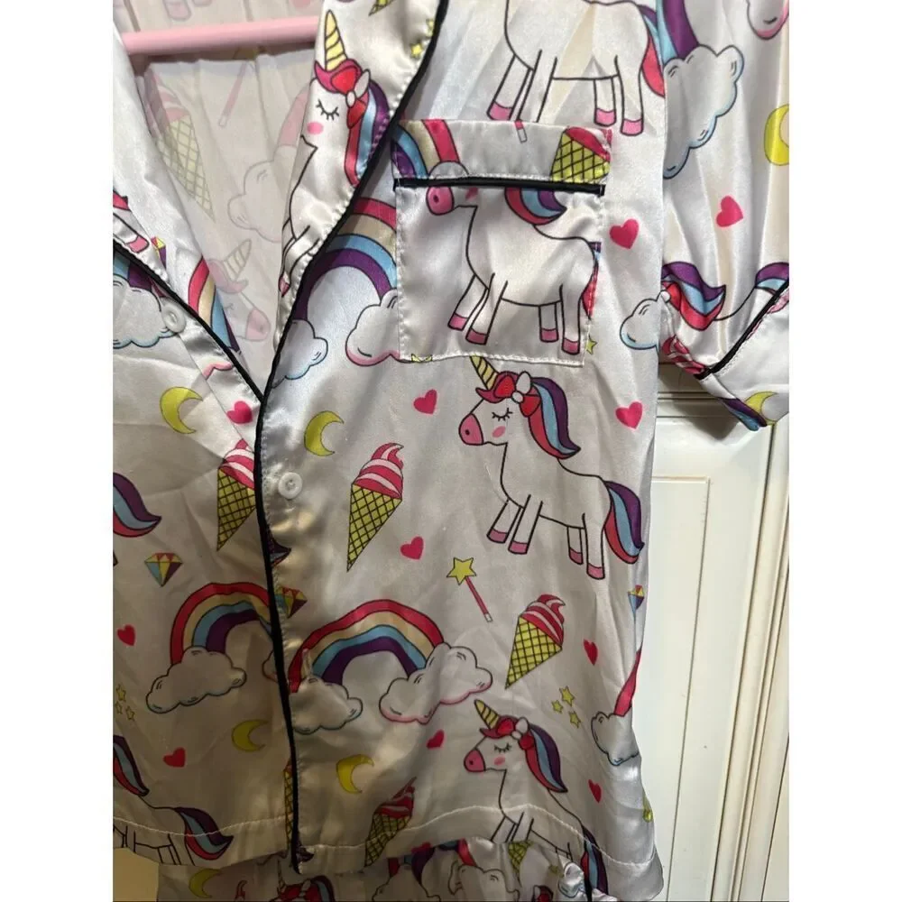 Lola + The Boys Girls Magical Unicorn Top and Shorts Set Multicolor Size 8